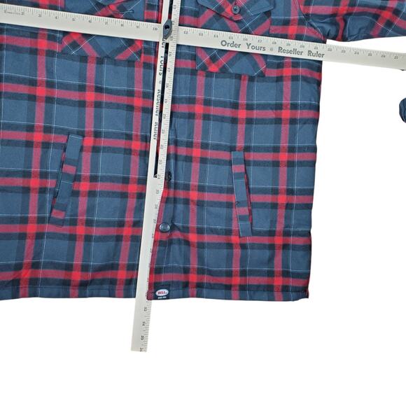 Dixxon Flannel Bell Helmets Collab Jacket Mens M Button Zip Up Work Wear Plaid - Picture 15 of 15